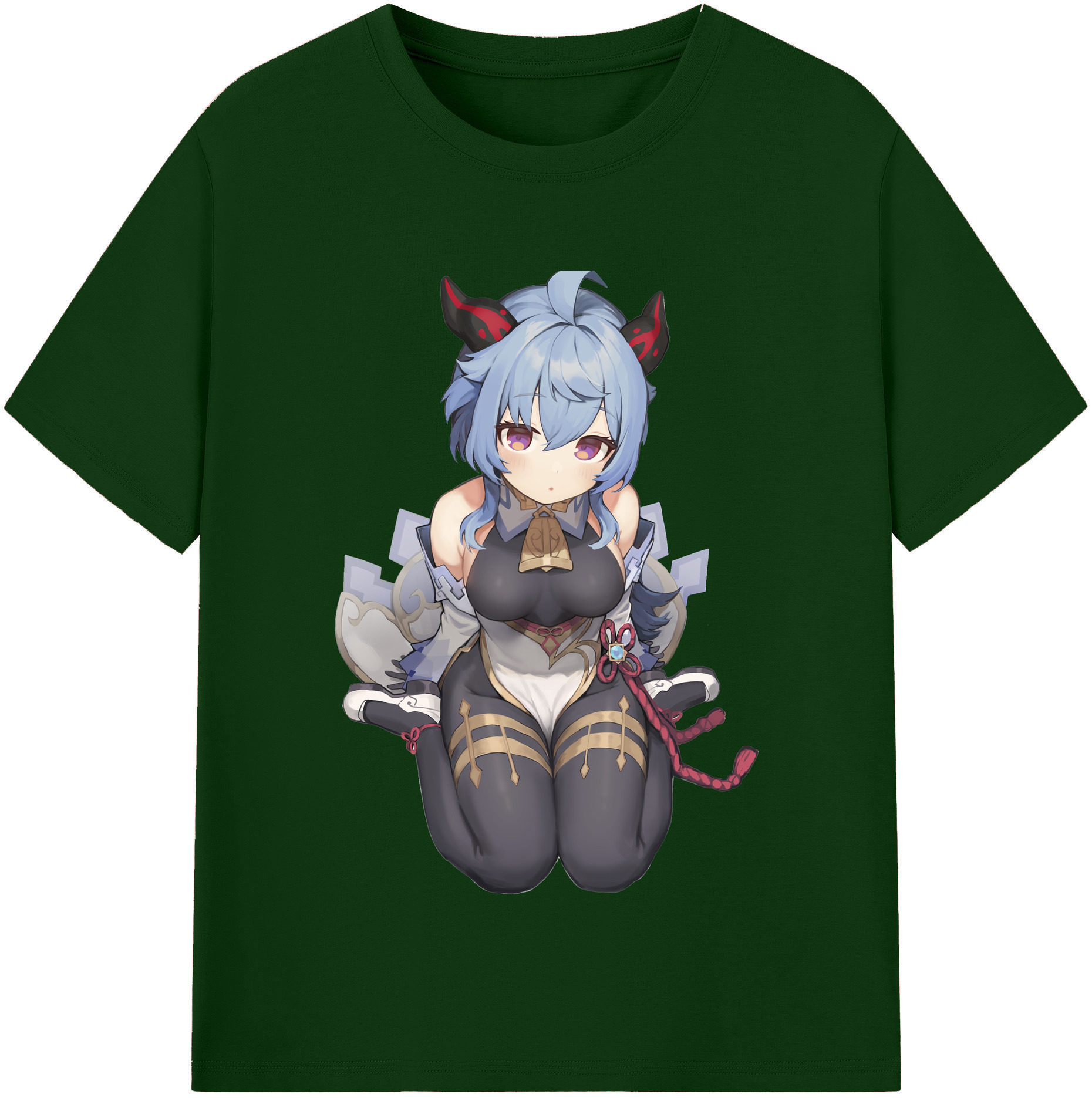 げんし神 甘雨 かんう genshin Ganyu 綿100％半袖Tシャツ（フロントプリント）